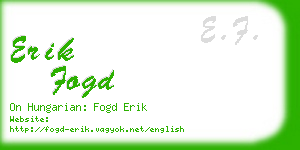 erik fogd business card